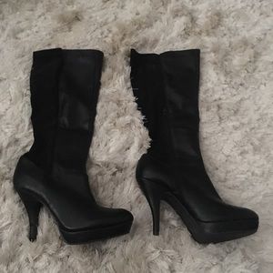 Black high heel boots size 9